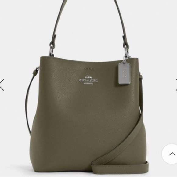 Coach Town Bucket Bag 91122 Olive Green Leather Bag